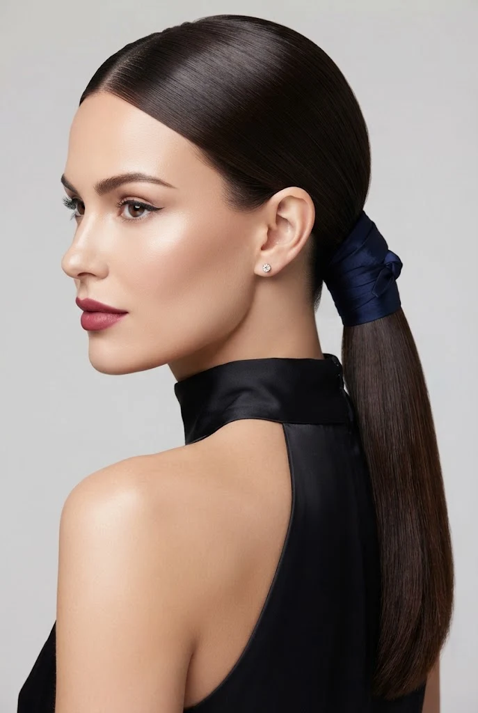 Sleek Low Ponytail Wrapped in Silk — peinados recogidos sencillos elegantes style outfit