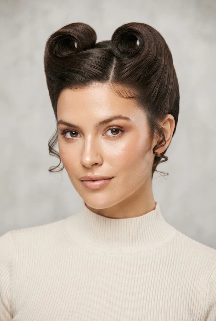 1950s Rockabilly Victory Rolls for Short Hair — peinados retro cabello corto style outfit