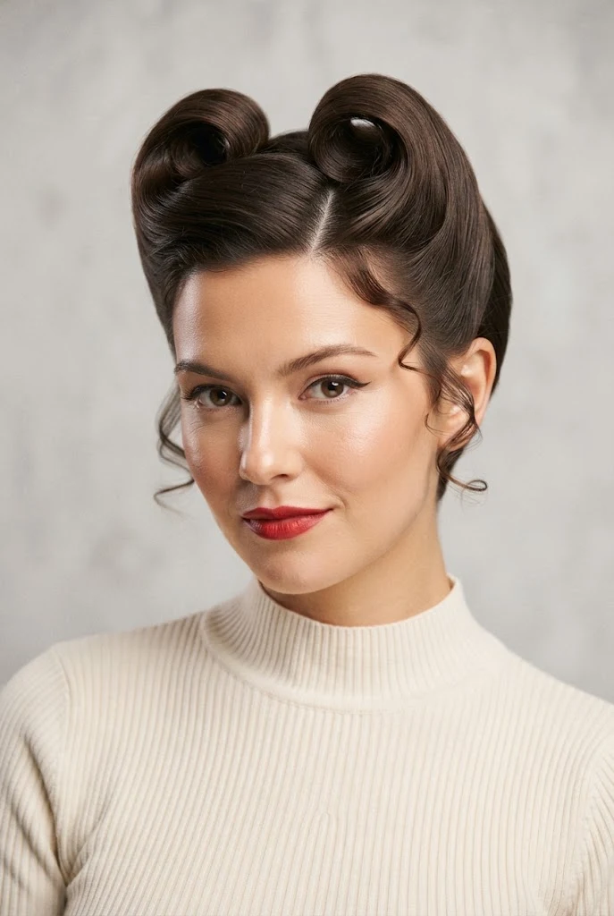 Classic Pin-Up Bang Rolls — peinados retro cabello corto style outfit