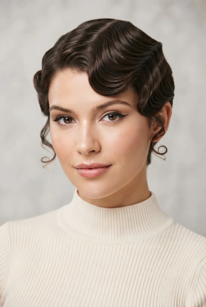 Soft 1940s Victory S-Waves — peinados retro cabello corto style outfit