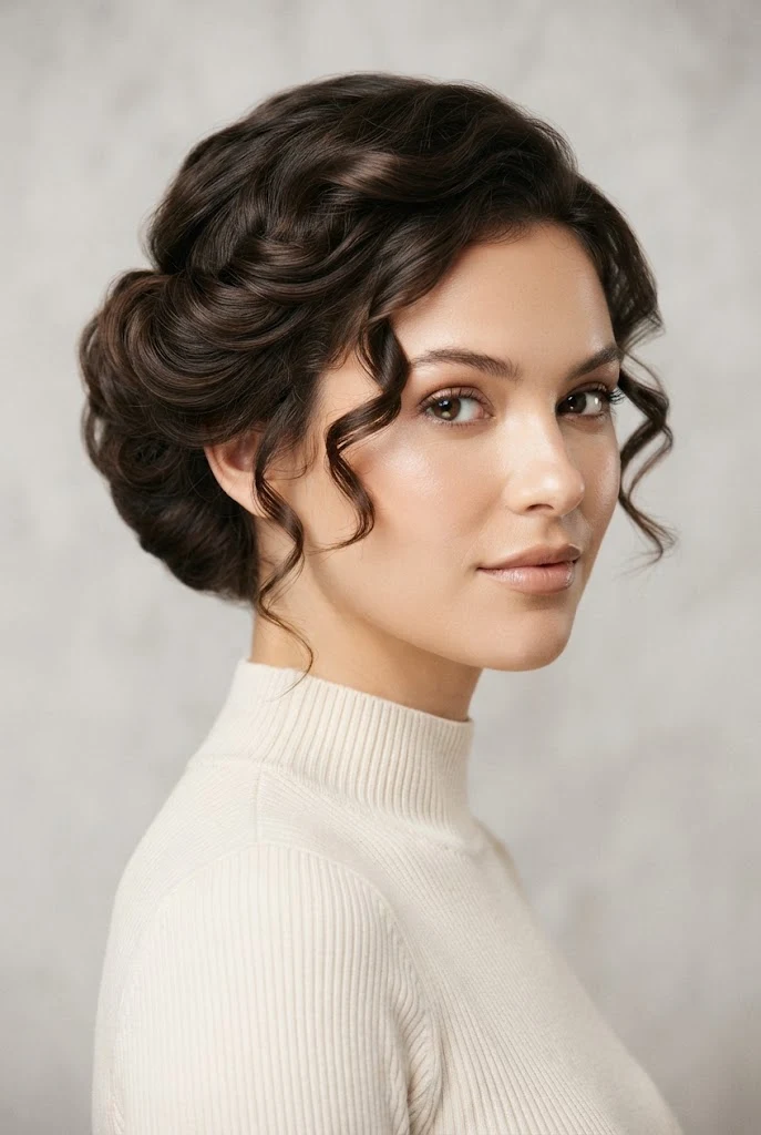 Retro Gibson Girl Updo for Bobs — peinados retro cabello corto style outfit