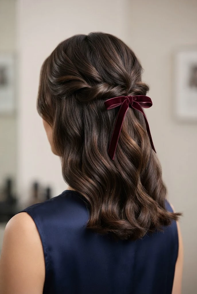 The Velvet Ribbon Twist — peinados semi recogidos elegantes style outfit