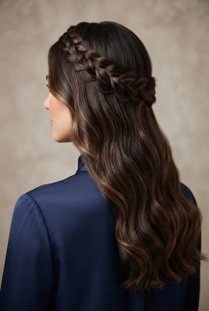 Braided Headband Illusion — peinados semi recogidos elegantes style outfit