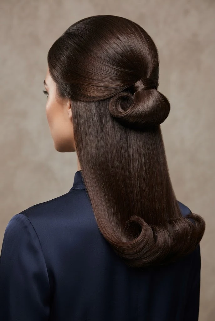 Retro 60s Flip Half-Up — peinados semi recogidos elegantes style outfit