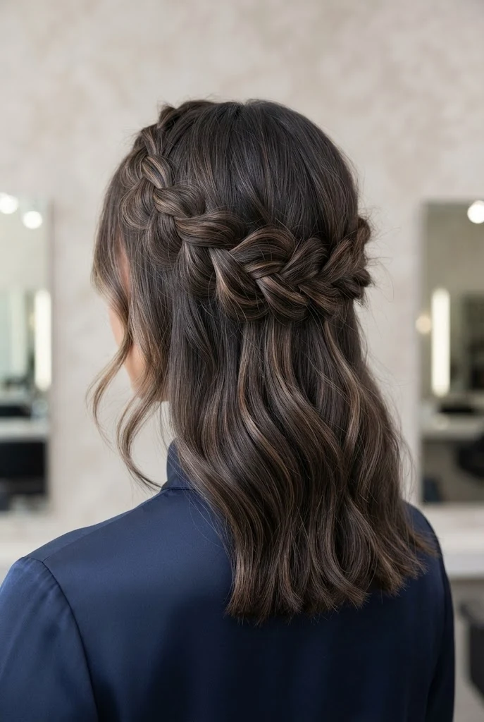 Textured Bohemian Halo — peinados semi recogidos elegantes style outfit
