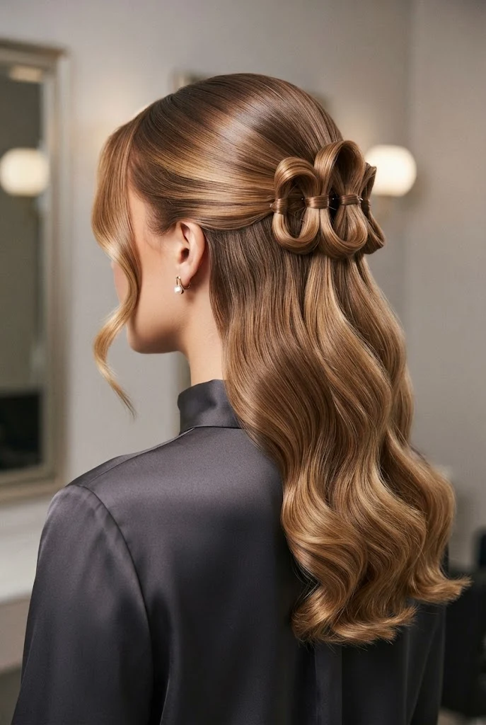 Easy Step-by-Step Looped Half-Up — peinados semirecogidos elegantes style outfit