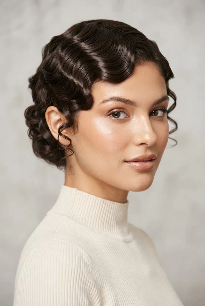 The Vintage Pin-Curl Wave Set — peinados sencillos cabello corto fiesta style outfit