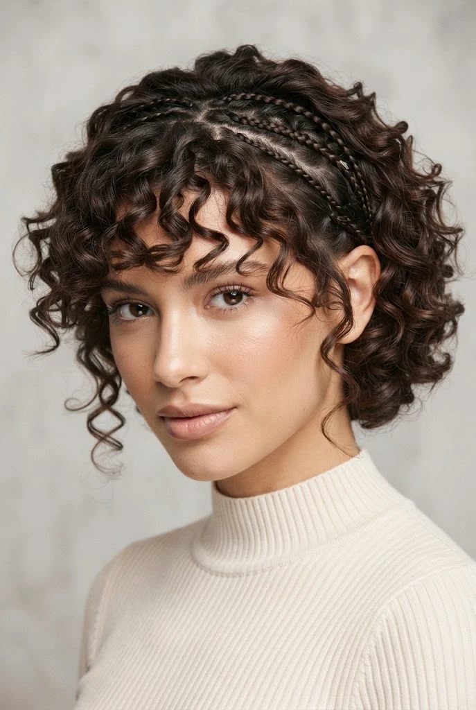 Layered Bob with Micro-Braided Accents — peinados sencillos cabello corto fiesta style outfit