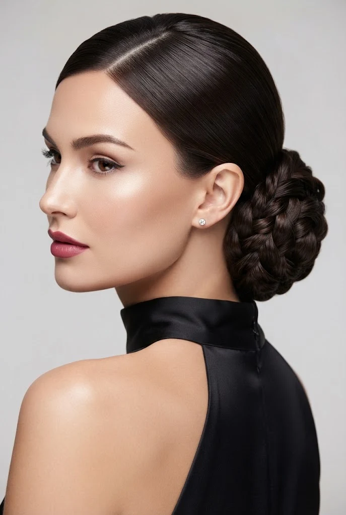 ## 13. Braided Low Chignon for Graduations — peinados sencillos pero elegantes style outfit