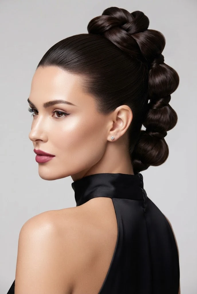 Twisted Bubble Updo for Modern Galas — peinados sencillos pero elegantes style outfit