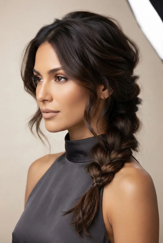 Low Side Braid with Soft Volume — peinados simples y elegantes style outfit