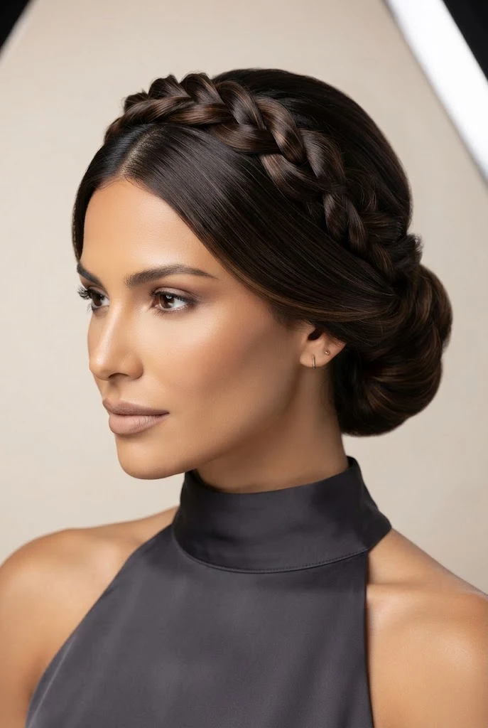 The Twisted Crown Headband Updo — peinados simples y elegantes style outfit