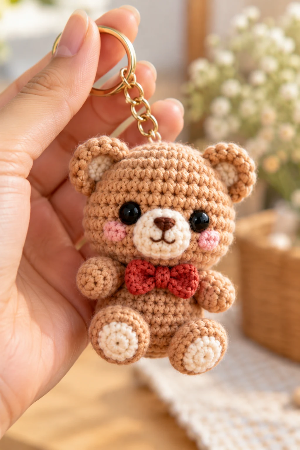 Pola Amigurumi Gantungan Kunci: Mini Bear Keychain — pola amigurumi style outfit