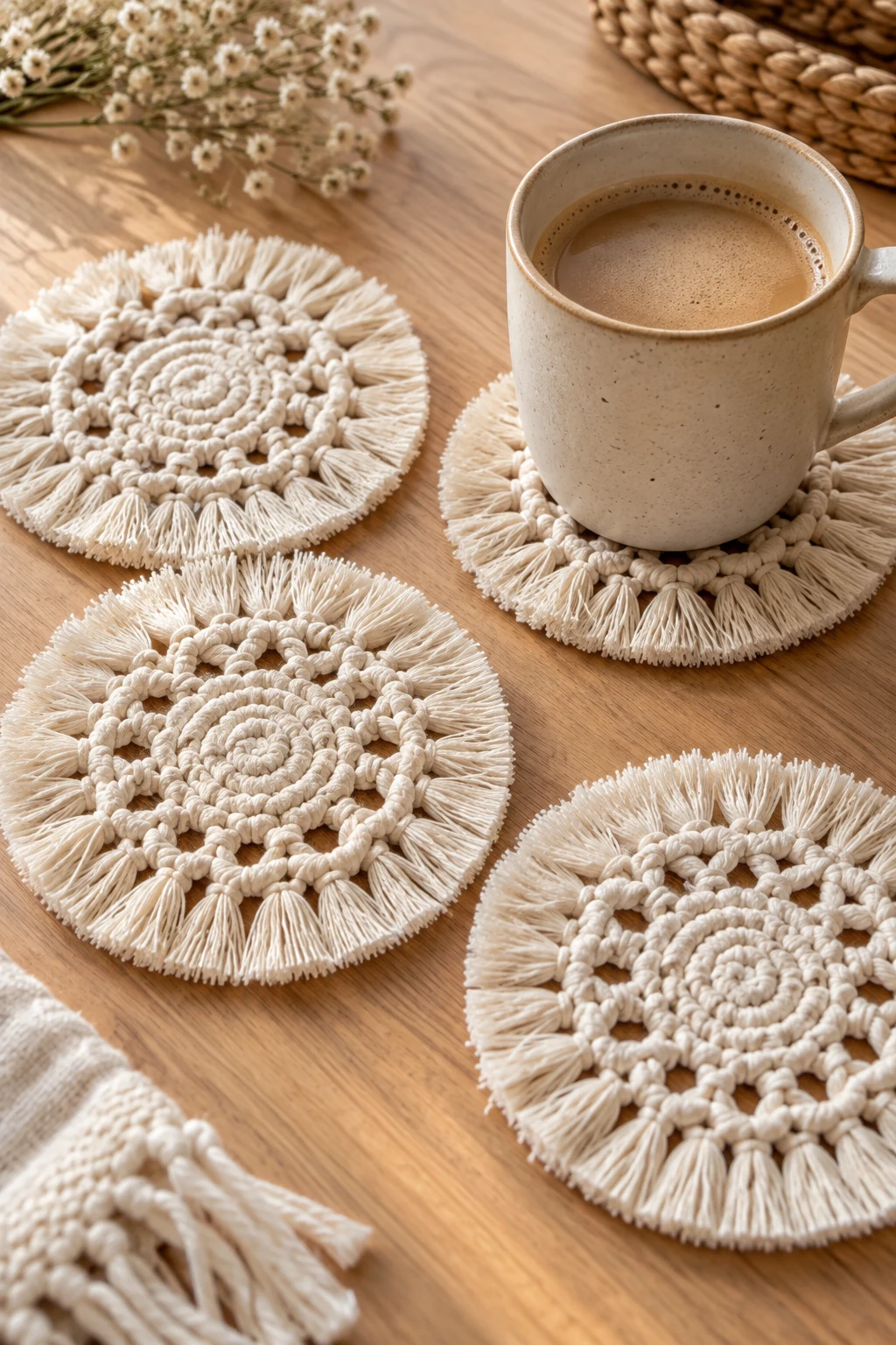 Macrame Coasters for Coffee Tables — pola macrame style outfit