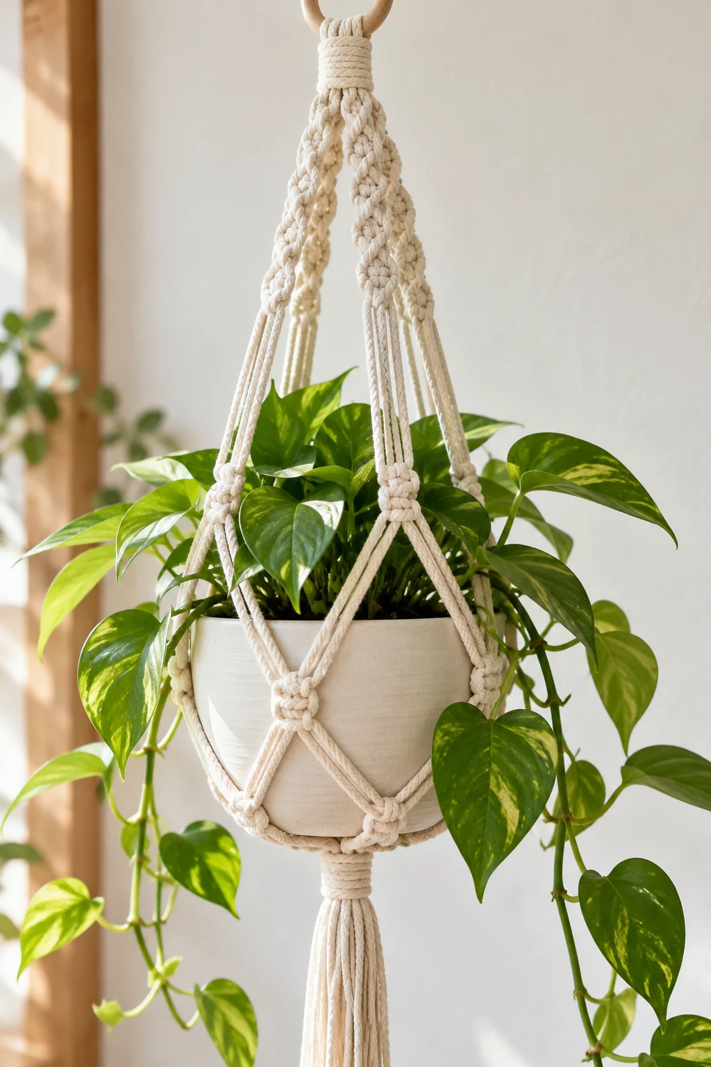 Minimalist Macrame Plant Hanger — pola macrame style outfit