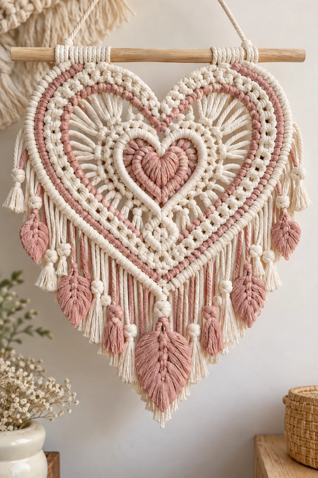 Romantic Macrame Heart Wall Art — pola macrame style outfit