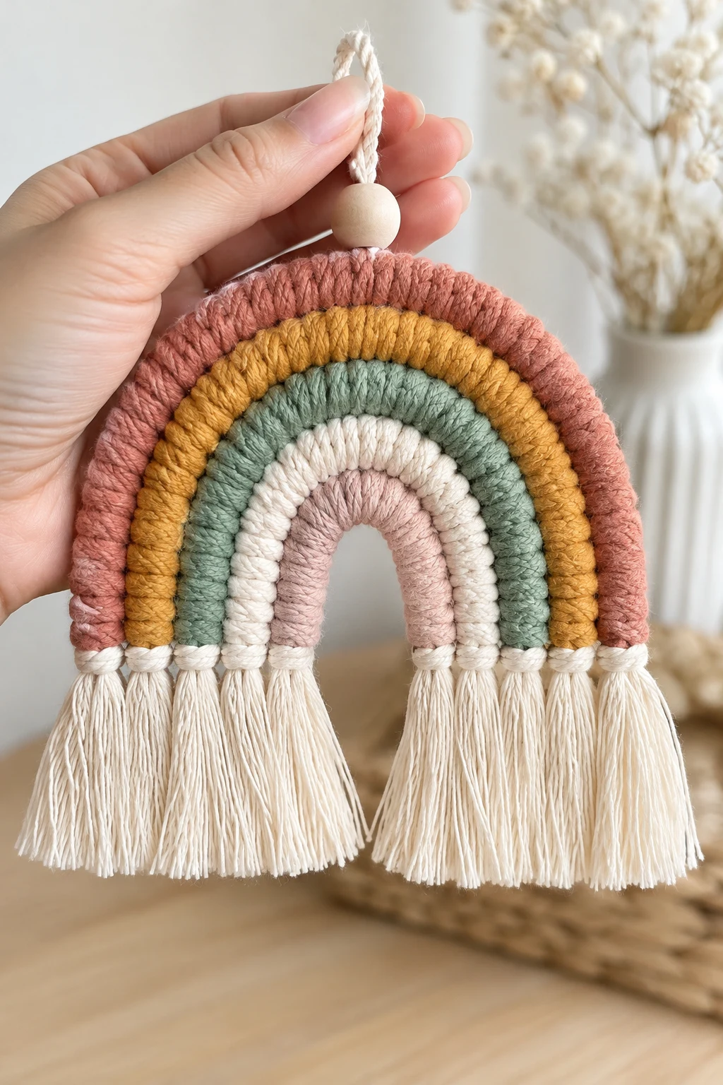 Modern Macrame Rainbow Decoration — pola macrame style outfit