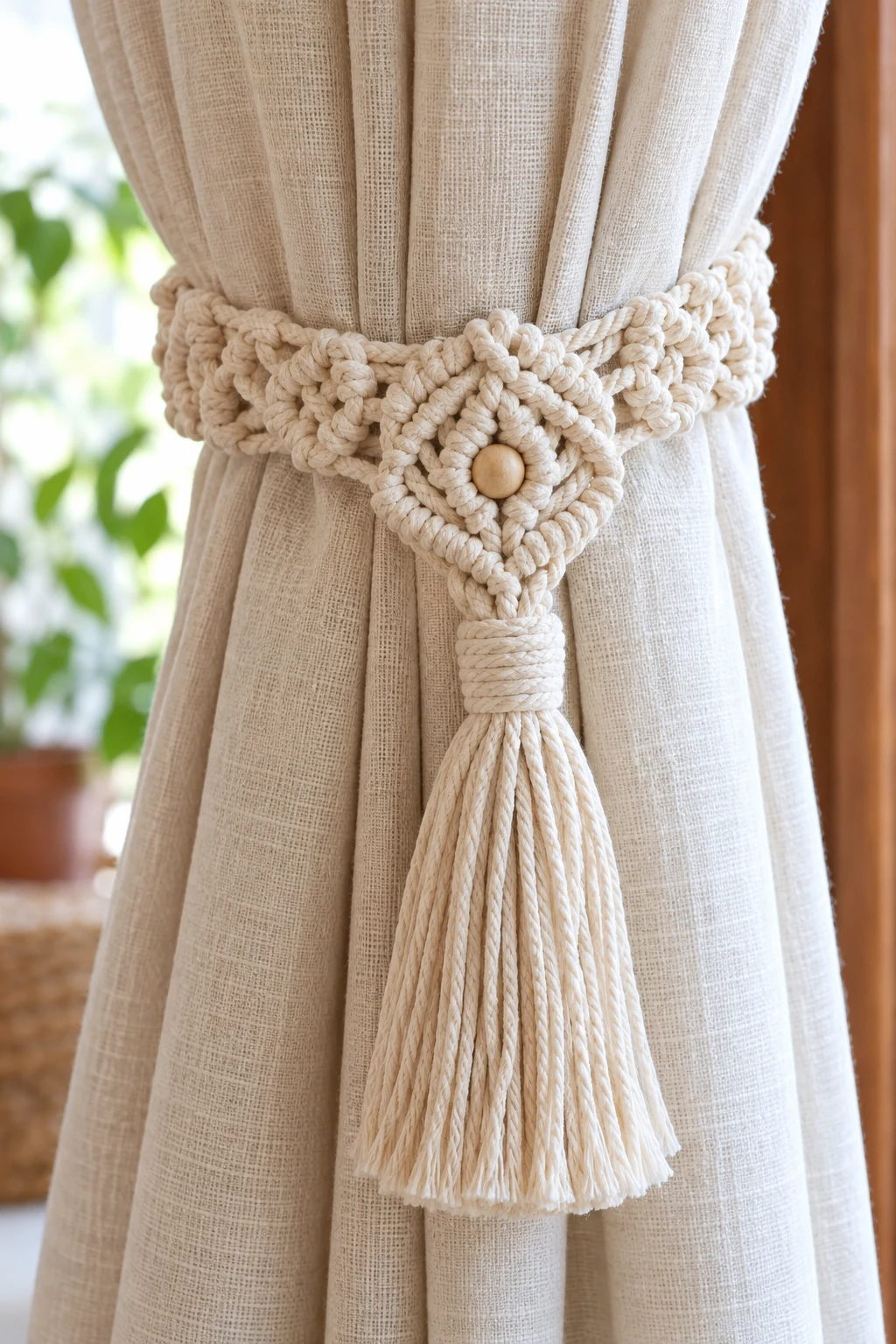 Elegant Macrame Curtain Tiebacks — pola macrame style outfit