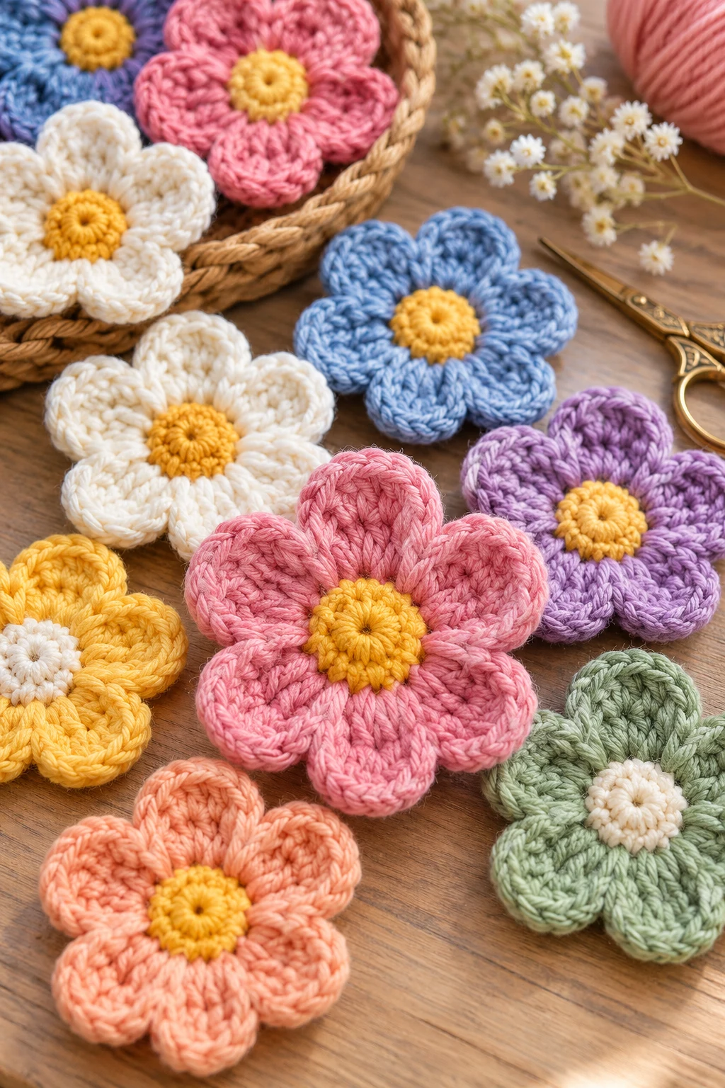 Quick Crochet Flower Appliqués — quick crochet style outfit