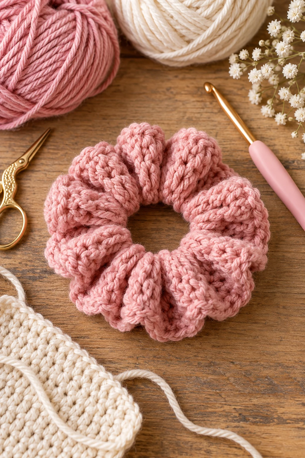 Five-Minute Crochet Scrunchie — quick crochet patterns style outfit