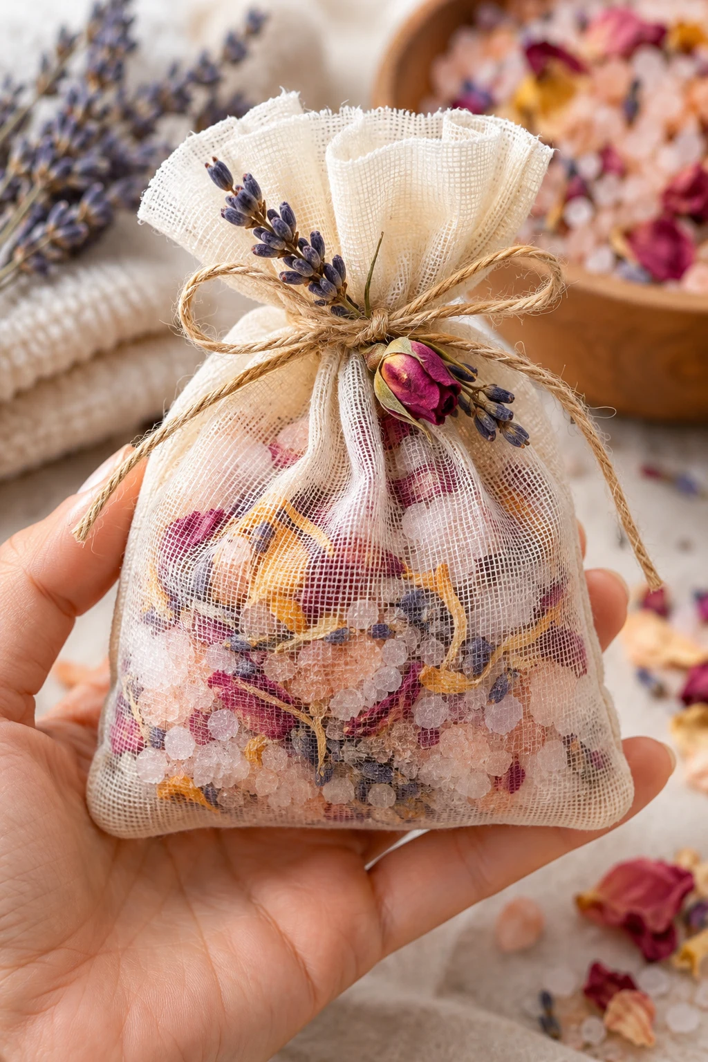 A Handmade Bath Tea Gift Pouch — quick diy gifts style outfit