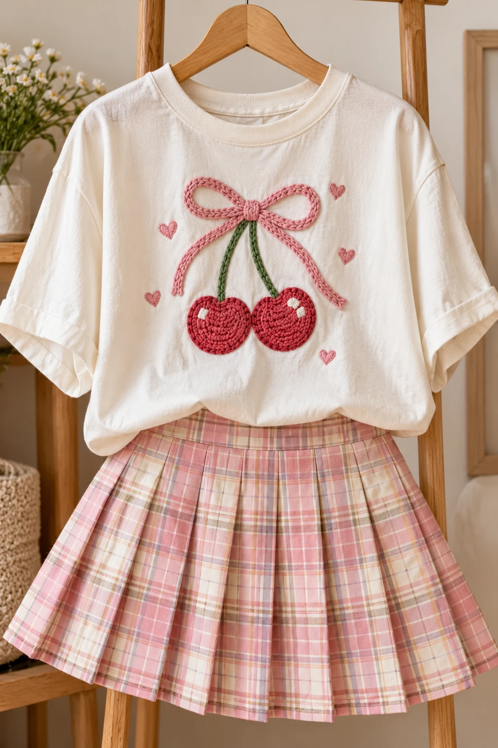 Oversized Graphic Tee With a Pleated Skirt — really cute outfits
