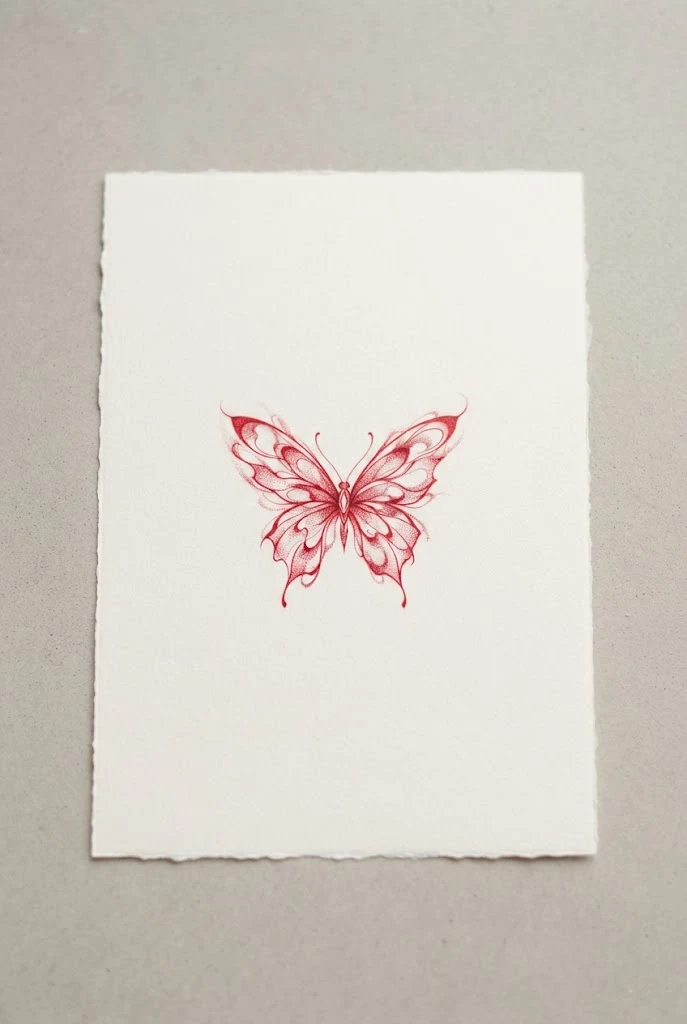 Abstract Small Red Ink Butterfly Tattoo — red ink butterfly tattoo style outfit