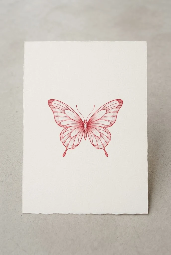 Minimalist Fine-Line Red Ink Fine Line Butterfly Tattoo — red ink butterfly tattoo style outfit