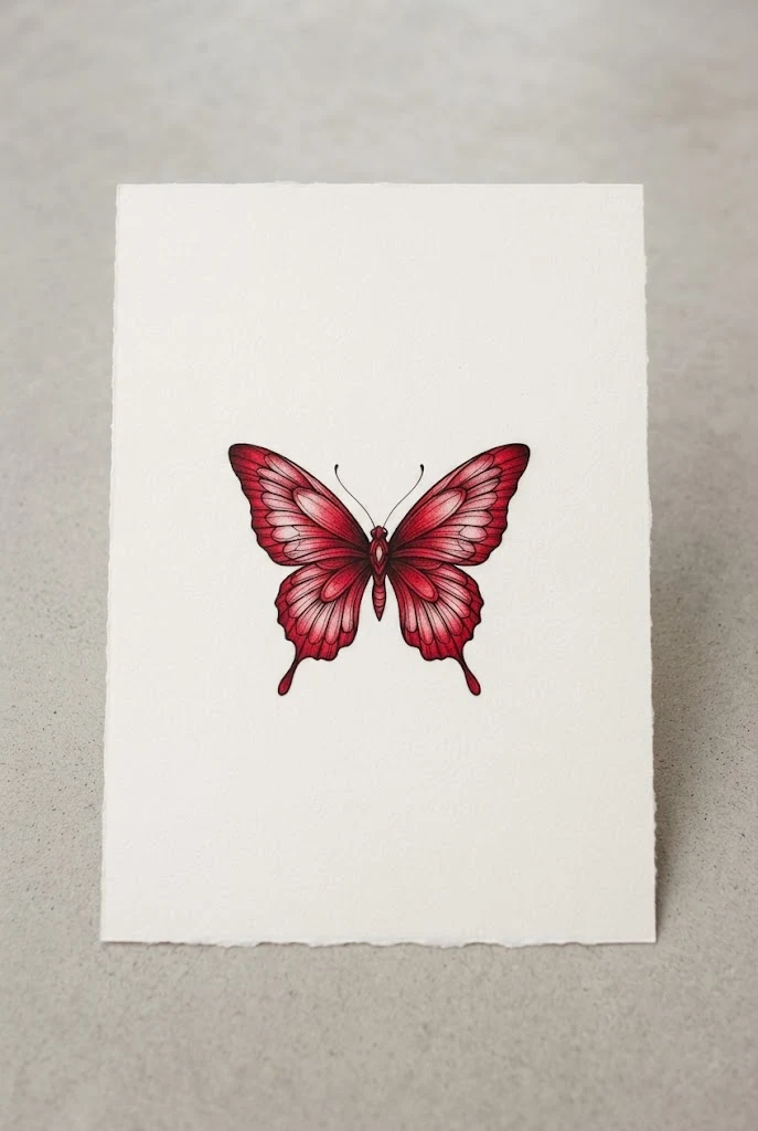 Vibrant Neck Placement Red Ink Butterfly Tattoo On Neck — red ink butterfly tattoo style outfit