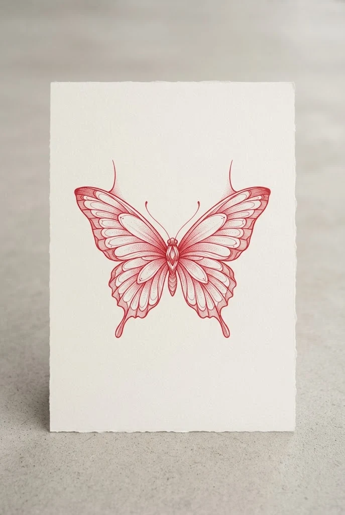 Neck-Framing Red Butterfly Neck Tattoo — red ink butterfly tattoo style outfit