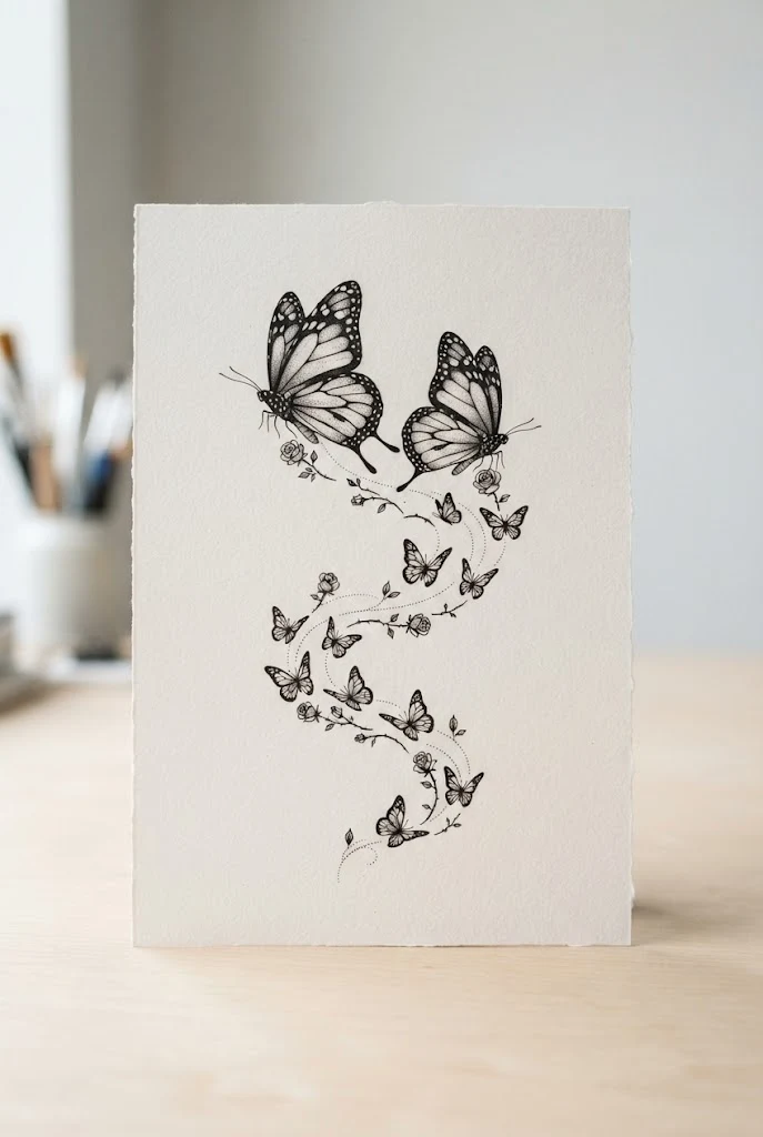 Dual Insect Migration Trail — rose and butterfly tattoo forearm style outfit