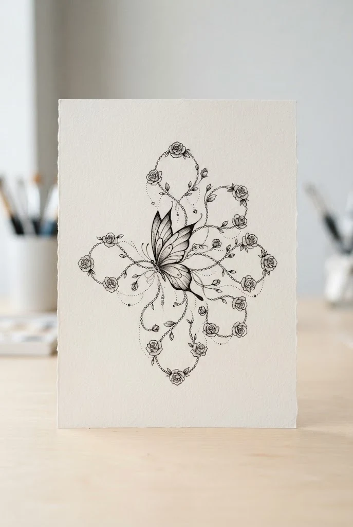 Dainty Finger Rose Chain — roses and butterfly tattoo style outfit