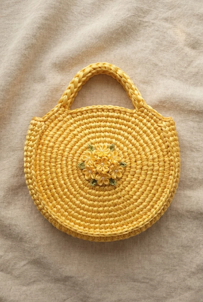 Buttercup Yellow Satin Sun Bag — satin crochet bag