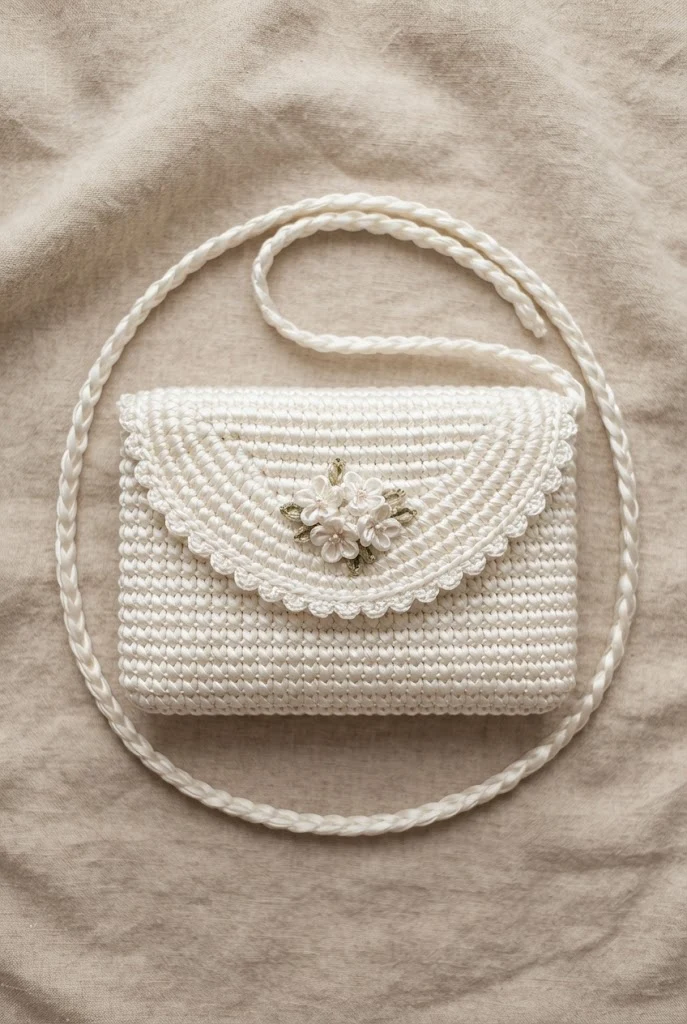 Classic White Satin Bridal Bag — satin crochet bag