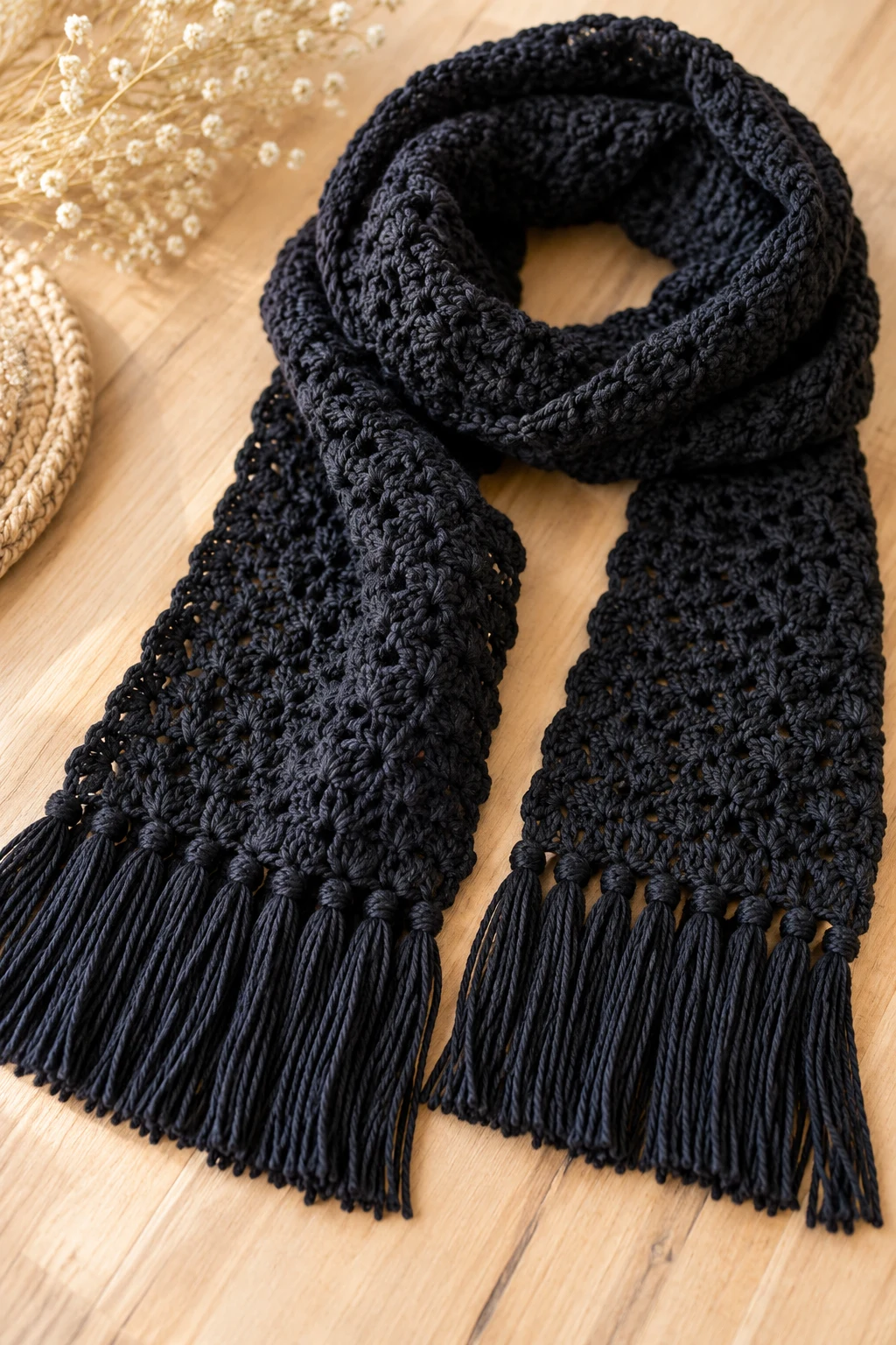 The Sophisticated Black Scarf — scarf crochet