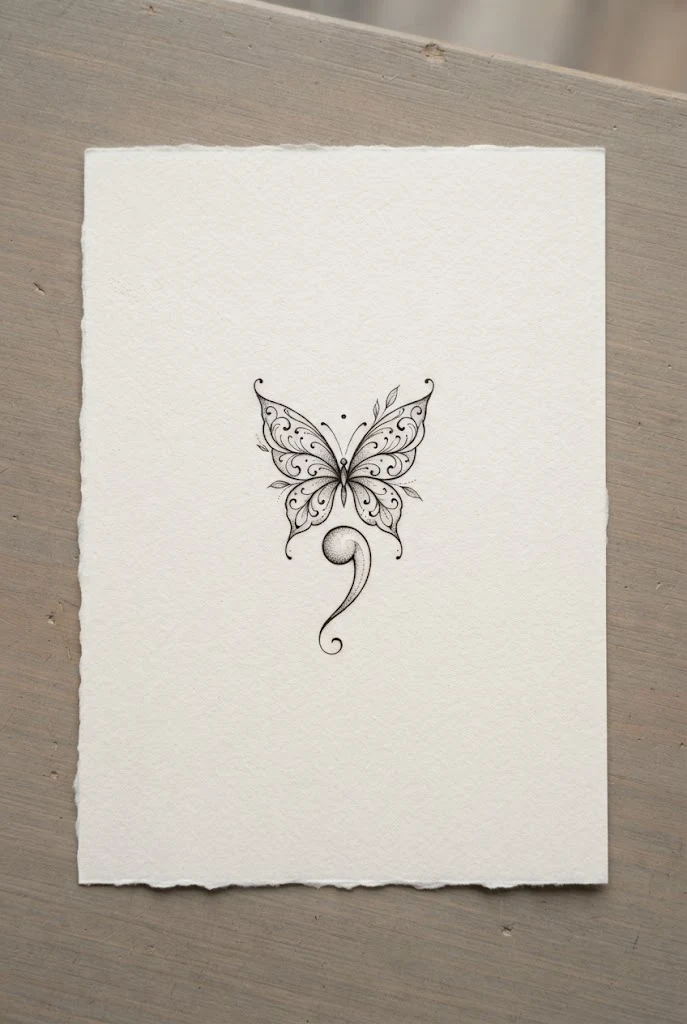 Dainty Micro-Inky Wrist Charm — semi-colon butterfly tattoo ideas design style outfit