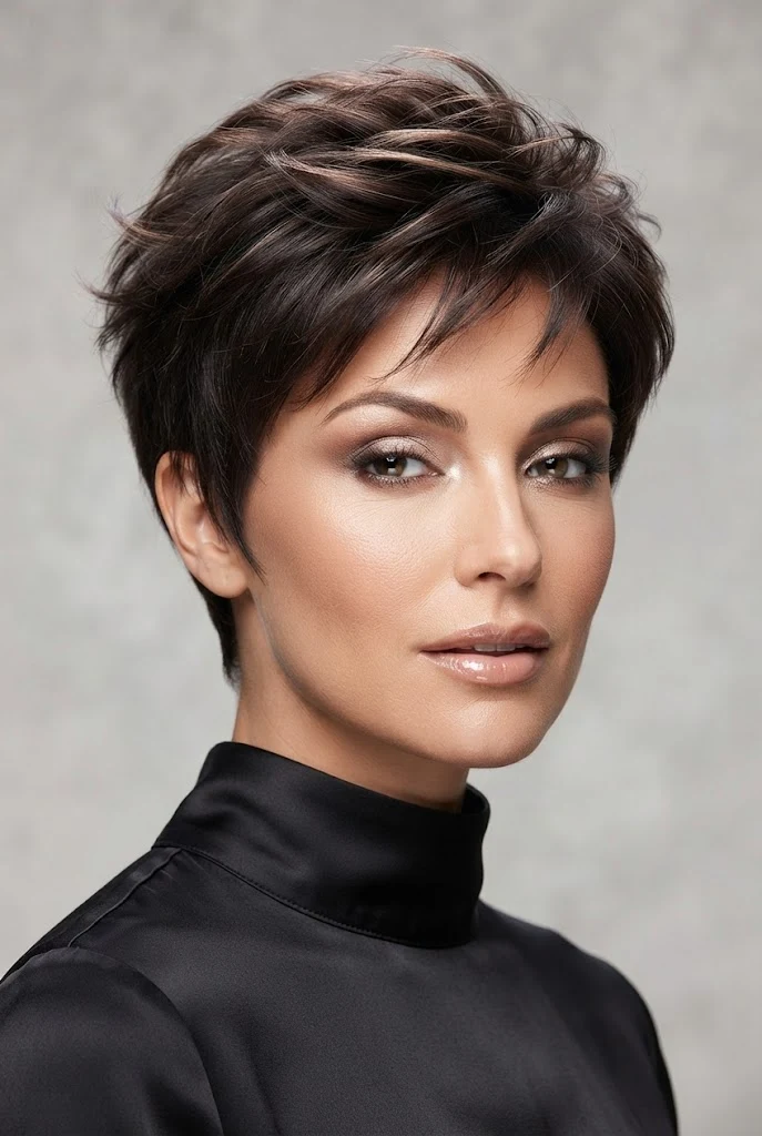 The Spun-Sugar Feathered Pixie — short hair party hairstyles style outfit