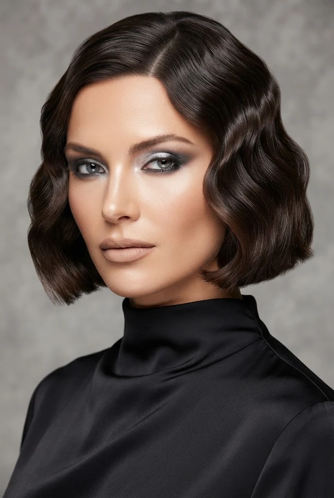 Hollywood S-Wave Micro-Bob — short hair party hairstyles style outfit