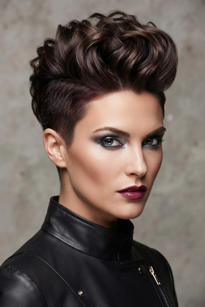 Punk-Glam Tapered Undercut Faux-Hawk — short hair party hairstyles style outfit
