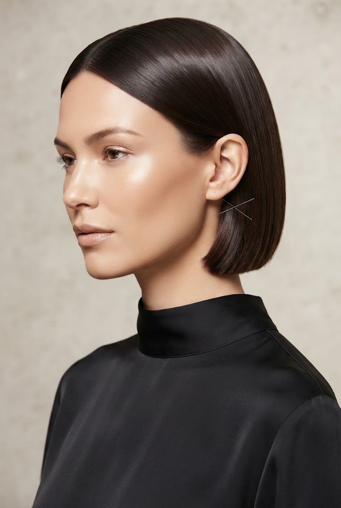The Sleek Peek-a-Boo Tuck — short hair pulled-back styles style outfit