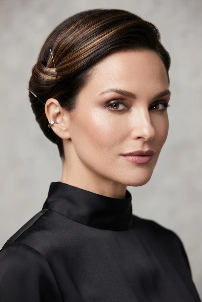 The Rolled French Pleat Mini — short hair tied-back styles style outfit