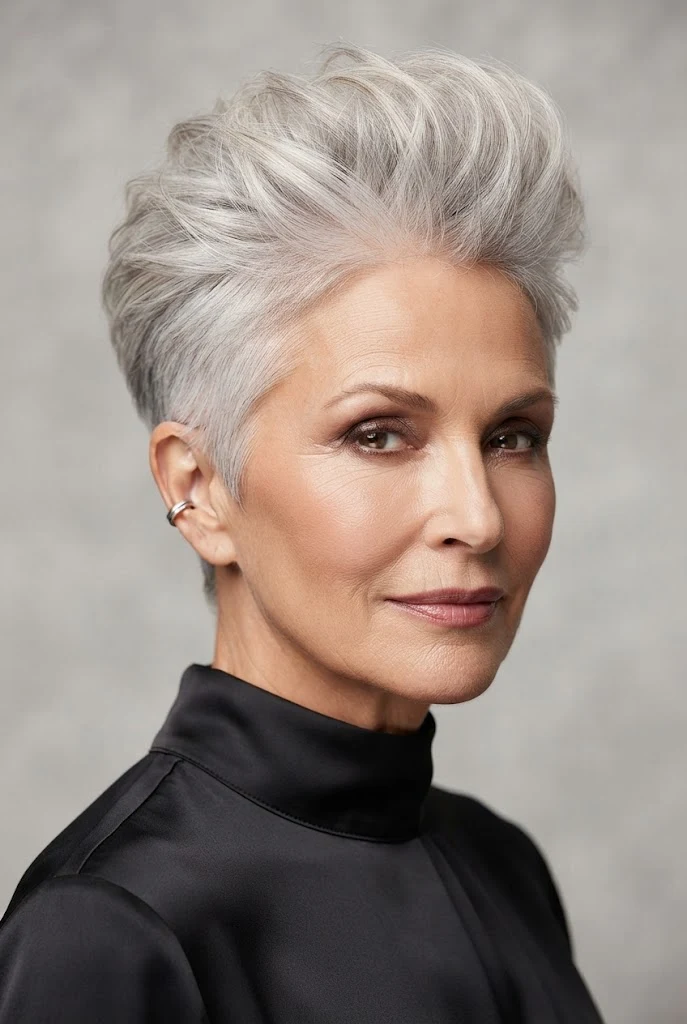 The Voluminous Crown Crop — short hair worn down style outfit