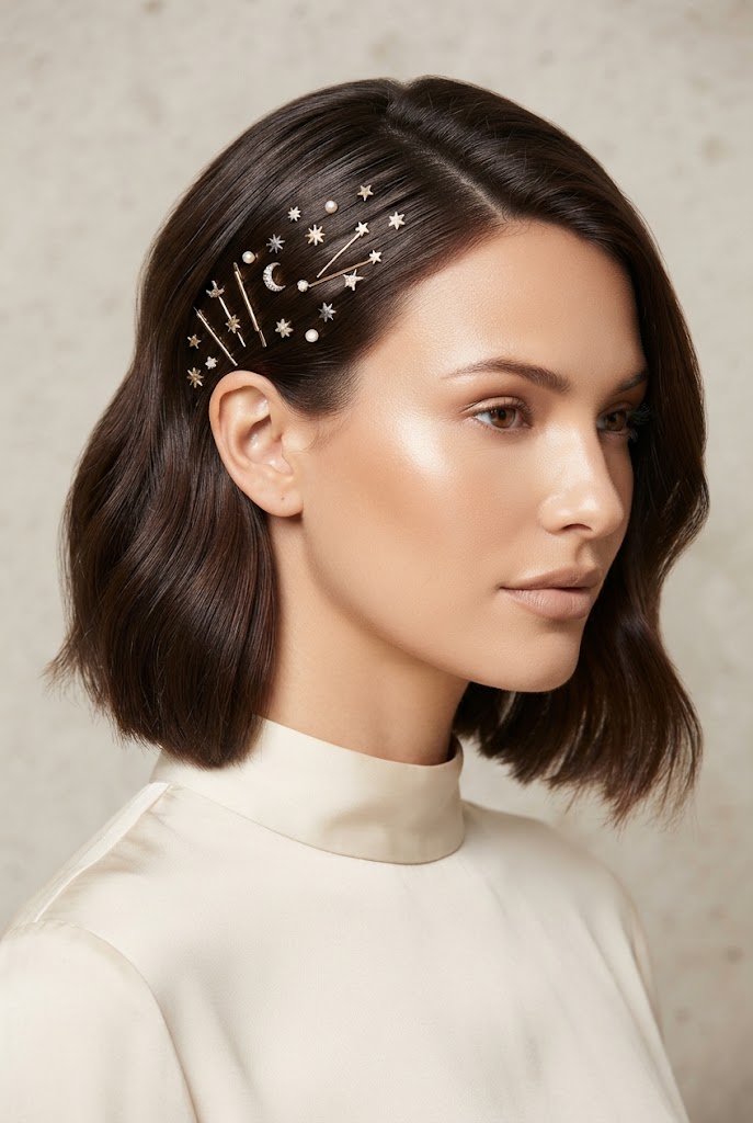 The Multi-Pin Constellation Art — short hairstyle ideas style outfit
