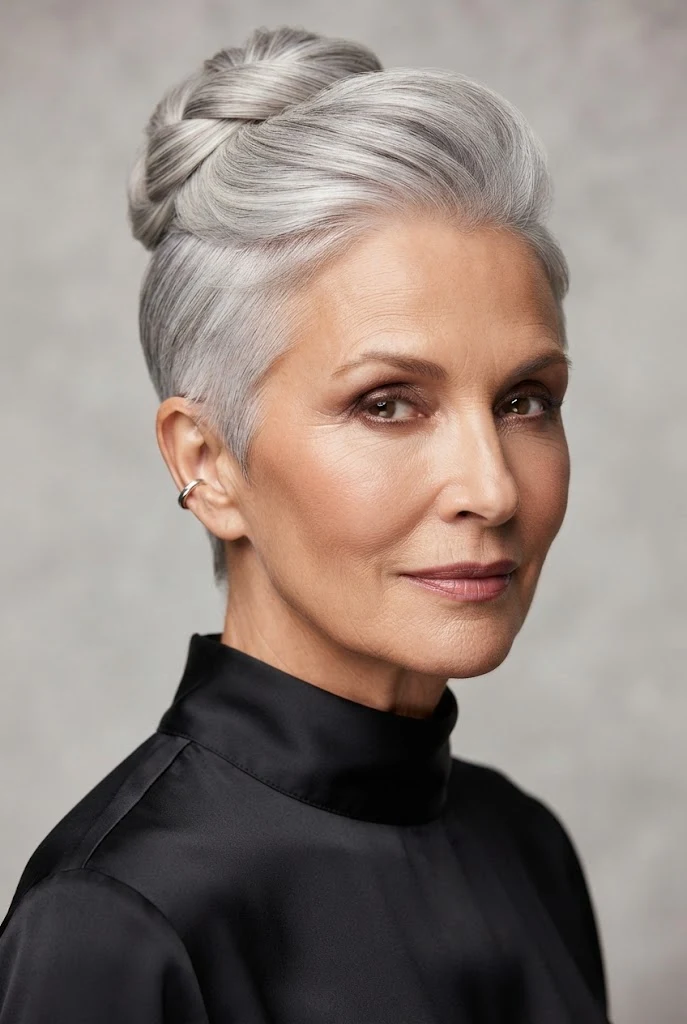 The Sophisticated Wedding Chignon-Inspired Crop — short hairstyles for grandmothers style outfit