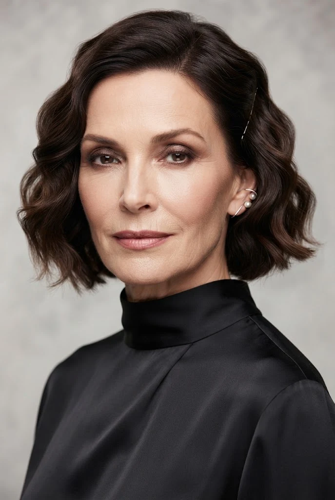The Soft Tousled Finger-Wave Bob — short hairstyles for older women style outfit
