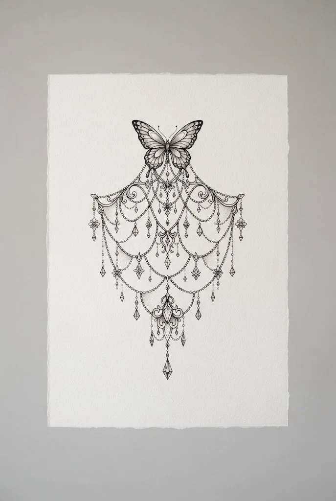 Ornamental Chandelier Shoulder Piece — shoulder butterfly tattoo style outfit