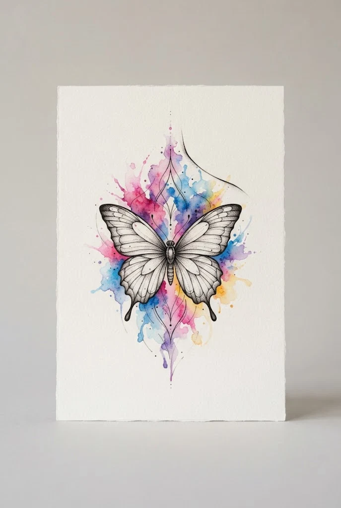 Vibrant Watercolor Shoulder Blade Piece — shoulder butterfly tattoo style outfit
