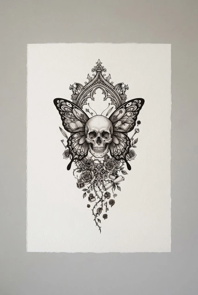 Gothic Dark Academia Shoulder Piece — shoulder butterfly tattoo style outfit