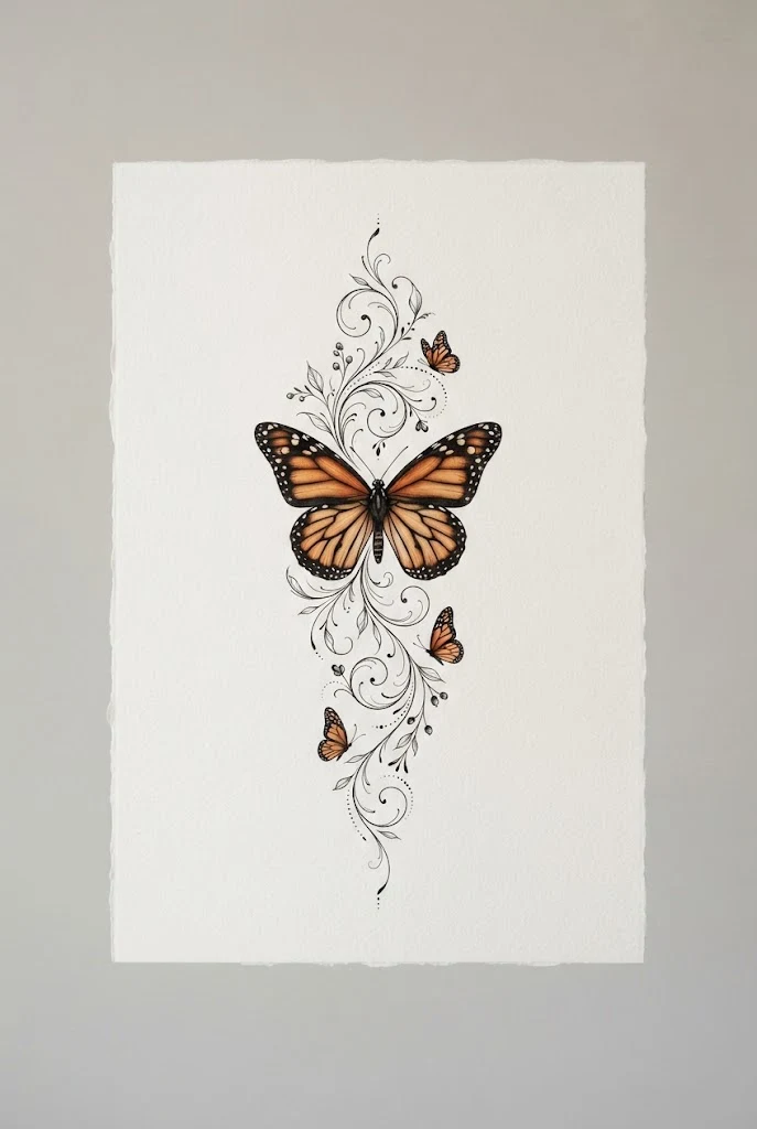 Realistic Monarch Upper Arm Wrap — shoulder butterfly tattoo style outfit