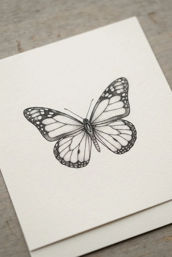 The Micro Fine-Line Monarch — single butterfly tattoo style outfit